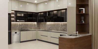 TỦ BẾP GỖ MDF LÕI XANH