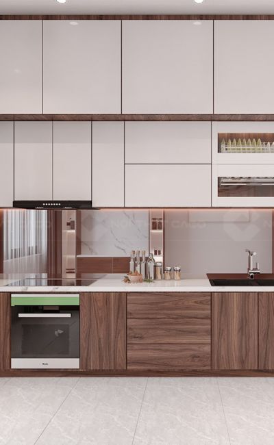 TỦ BẾP GỖ MDF LÕI XANH