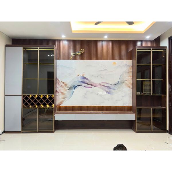 VÁCH TIVI GỖ MDF